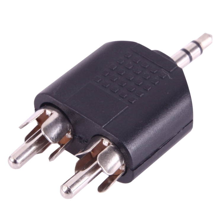 2 RCA Male to 3.5mm Male Jack Audio Y Adapter (Black)