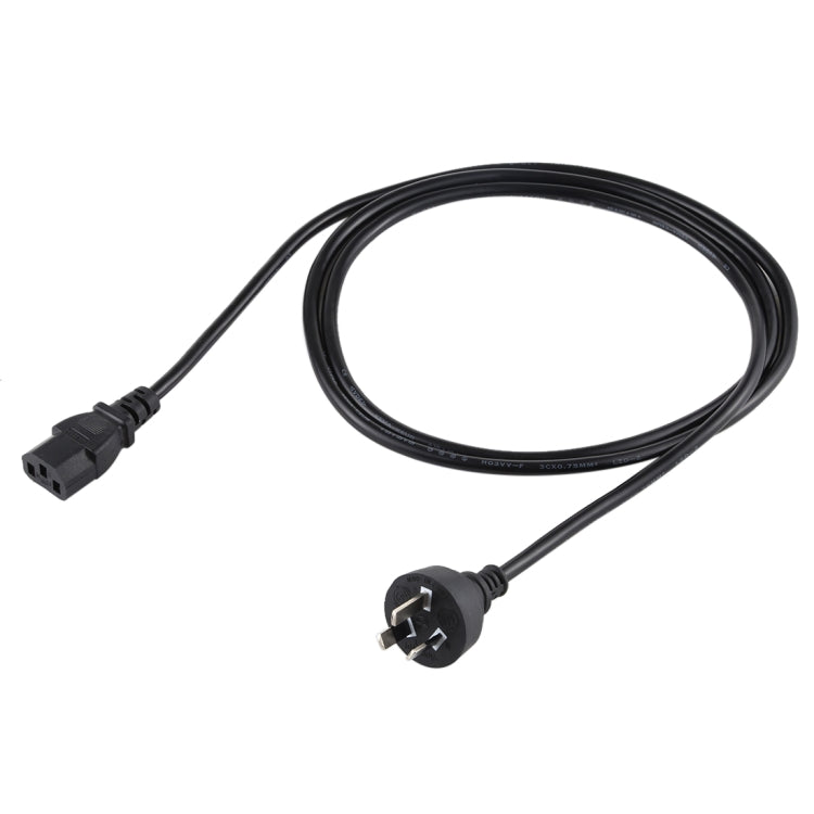 PC Computer Power Cord 3-pin Cable Length: 1.8m AU Plug (Black)