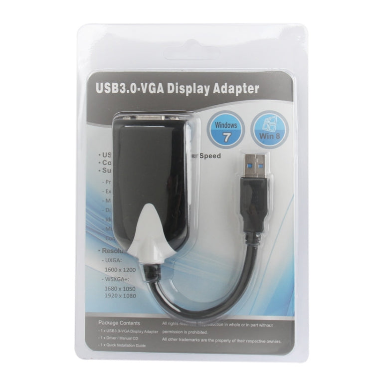 USB 3.0 to VGA Display Adapter resolution: 1920 x 1080 (Black)