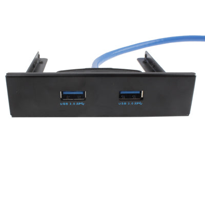 Front Panel USB 3.0 Floppy Bay 20 Pin 2 Port HUB Support Cable (Black)