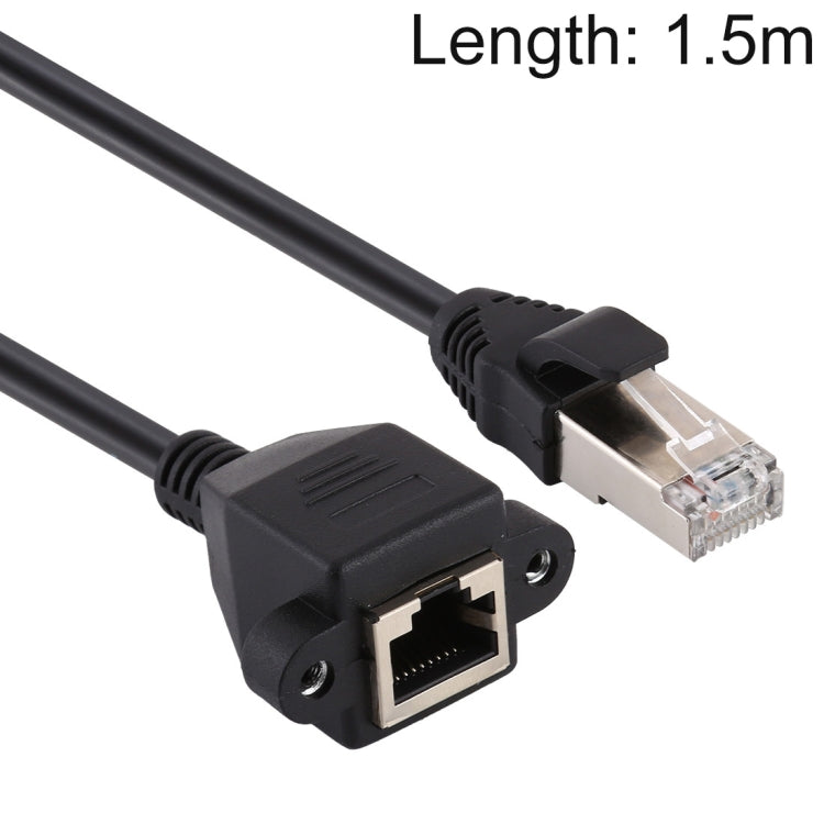 RJ45 Female to Male CAT5E Network Panel Mount Screw lock Extension Cable length: 1.5m