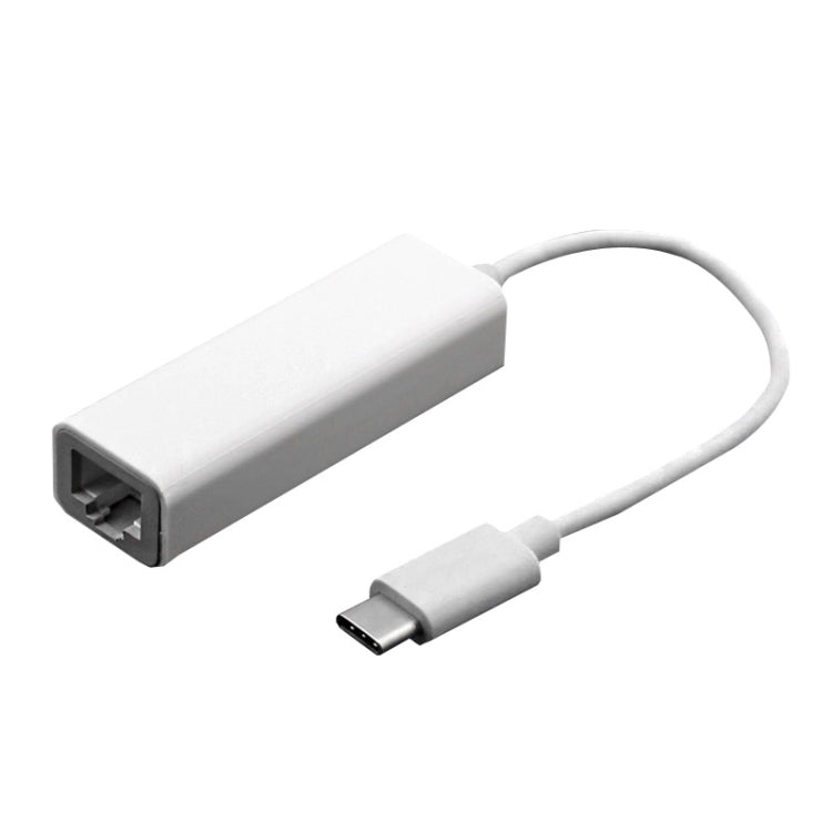 Adaptador Ethernet USB-C / Type-C 3.1 de alta velocidad de 10 cm Para MacBook de 12 pulgadas / Chromebook Pixel 2015 longitud: 10 cm (Blanco)