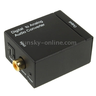 Convertidor de Audio Digital óptico coaxial Toslink a analógico RCA (Negro)