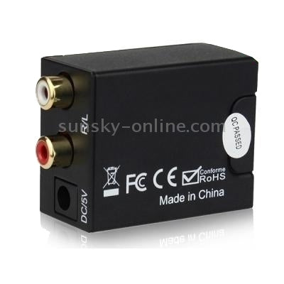 Toslink Coaxial Optical to Analog RCA Digital Audio Converter (Black)