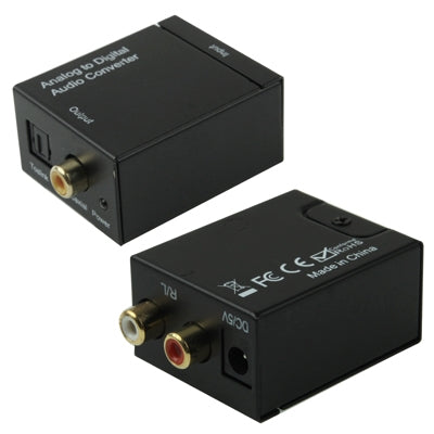 Convertidor de Audio Toslink coaxial óptico óptico Digital a RCA analógico (Negro)