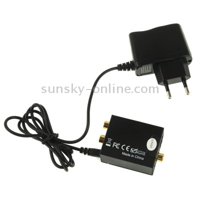 Convertidor de Audio Toslink coaxial óptico óptico Digital a RCA analógico (Negro)