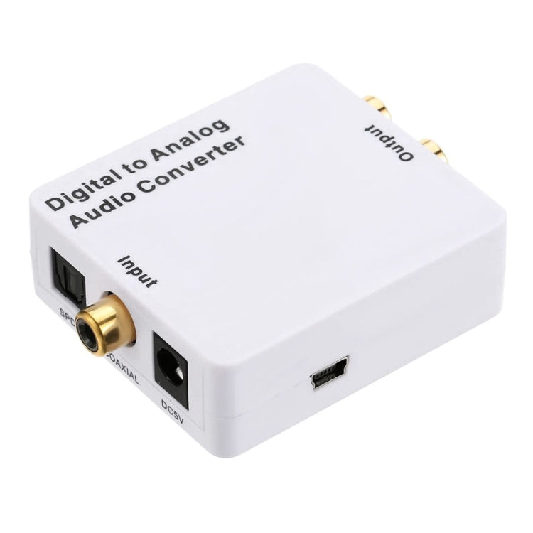 Digital to Analog Audio Converter / Mini Audio Decoder Size: 72 x 55 x 20mm (White)