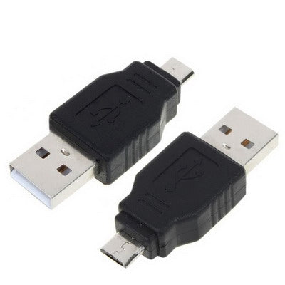 Adaptador USB A Macho a Micro USB de 5 pines Macho (Negro)