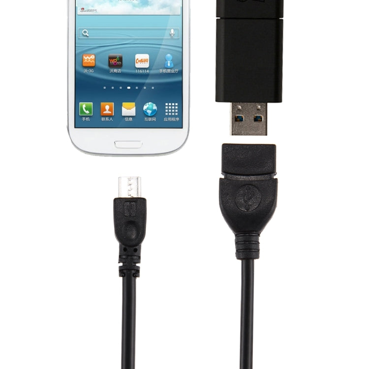 10cm USB A Female to Micro USB 5Pin Male OTG Adapter For Galaxy S IV / i9500 / S III / i9300 / Note II / N7100 / i9220 / i9100 / i9082 / Nokia / LG / BlackBerry / HTC One X / Amazon Kindle / Sony Xperia etc.