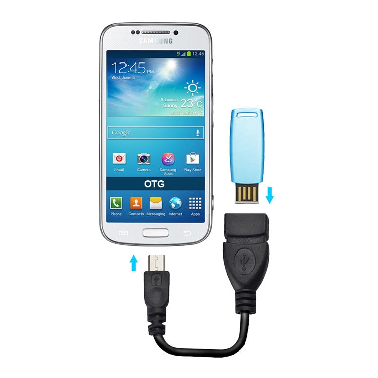 10 cm USB 2.0 AF a Micro USB 5 Pin OTG OTG Cable Adaptador para Samsung / Nokia / LG / Blackberry / HTC One X / Amazon Kindle / Sony Xperia etc. (Negro)