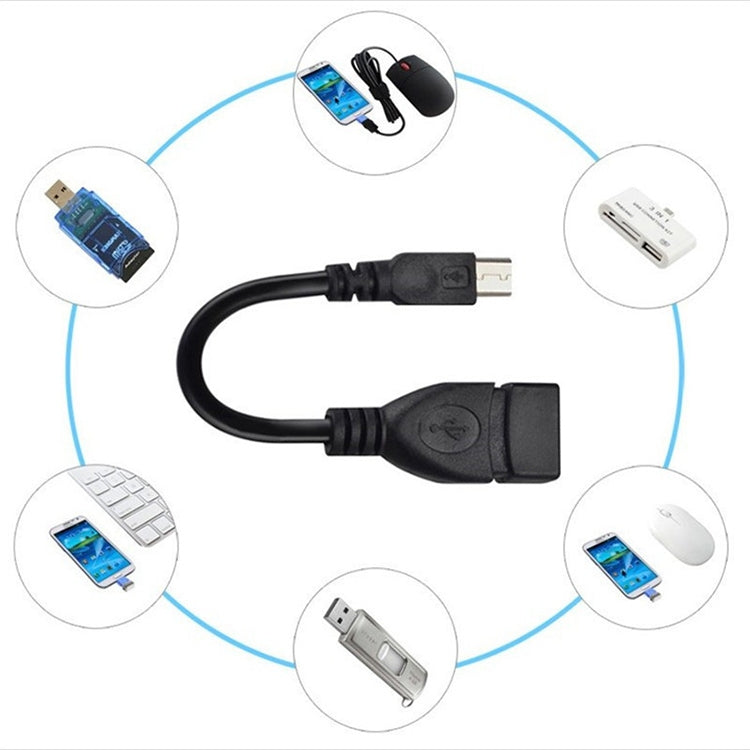 10 cm USB 2.0 AF a Micro USB 5 Pin OTG OTG Cable Adaptador para Samsung / Nokia / LG / Blackberry / HTC One X / Amazon Kindle / Sony Xperia etc. (Negro)