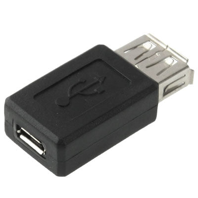 Adaptateur femelle USB 2.0 AF vers micro USB de haute qualité (noir)