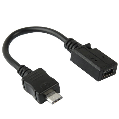 Câble Adaptateur Mini USB Femelle vers Micro USB Mâle Longueur : 13 cm (Noir)