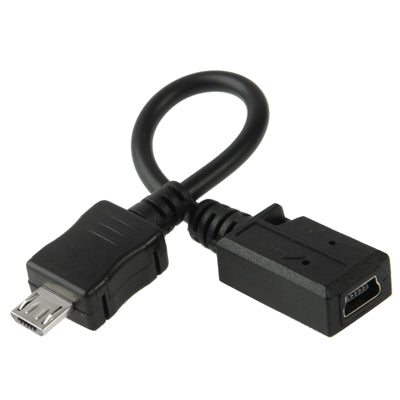 Adaptador de Cable Mini USB Hembra a Micro USB Macho longitud: 13 cm (Negro)
