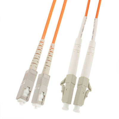 SC-LC Dual core multimode fiber optic jumper length: 3 m