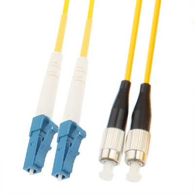 LC-FC Dual core single mode fiber optic jumper length: 3 m