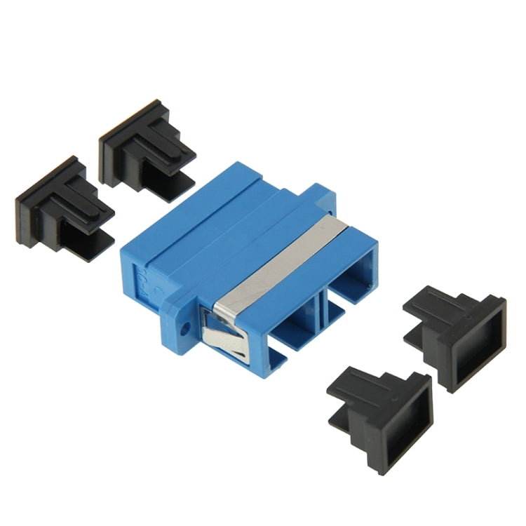 SC-SC Multimode Duplex Fiber Flange / Connector / Adapter / Lotus Root Device (Blue)