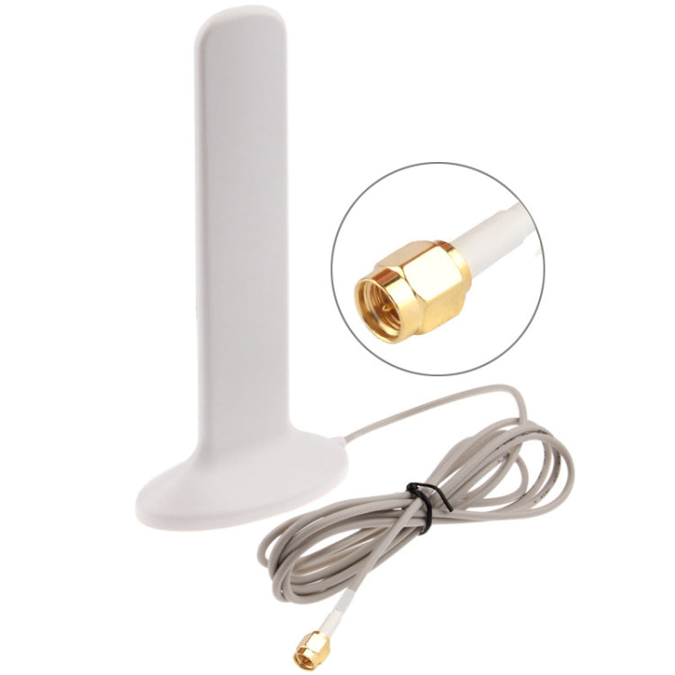 Antenne intérieure SMA mâle 4G 16 dBi de haute qualité Longueur du câble : 2 m Taille : 17 cm x 8,3 cm x 5 cm (Blanc)