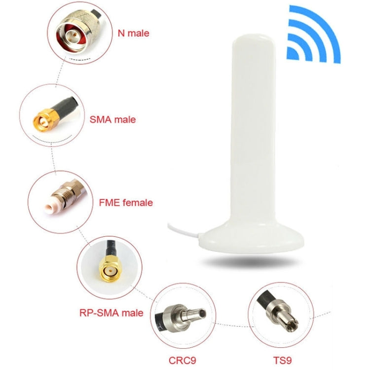 High Quality 16dBi SMA Male 4G Antenna Indoor Cable length: 2m Size: 17cm x 8.3cm x 5cm (White)