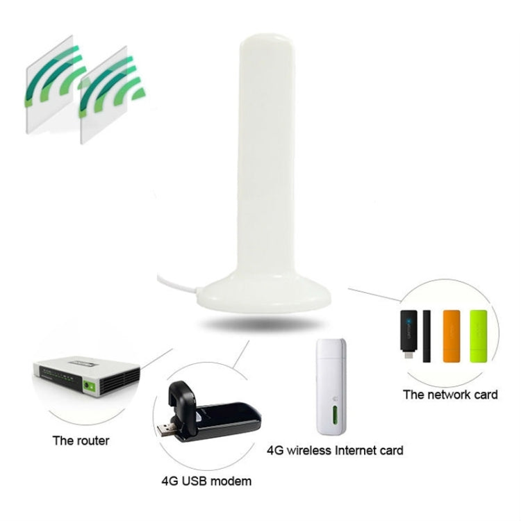 High Quality 16dBi SMA Male 4G Antenna Indoor Cable length: 2m Size: 17cm x 8.3cm x 5cm (White)