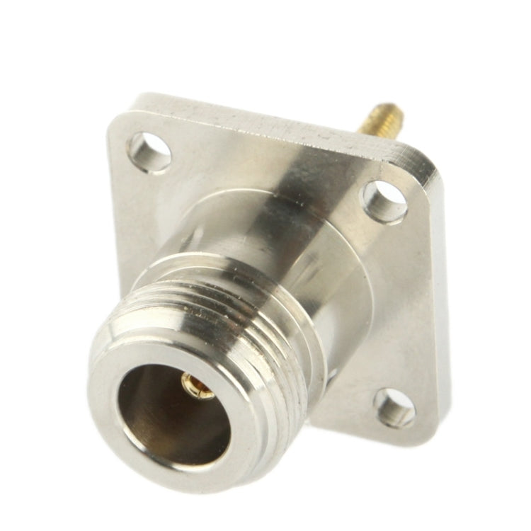 RF Coaxial N Female Adapter with Square Plate (Silver)