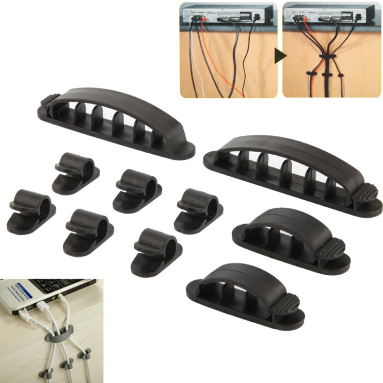 Organisateur de câbles flexibles en plastique 10 en 1 pour câbles électriques CC-926 Livraison de couleurs aléatoires (Noir)