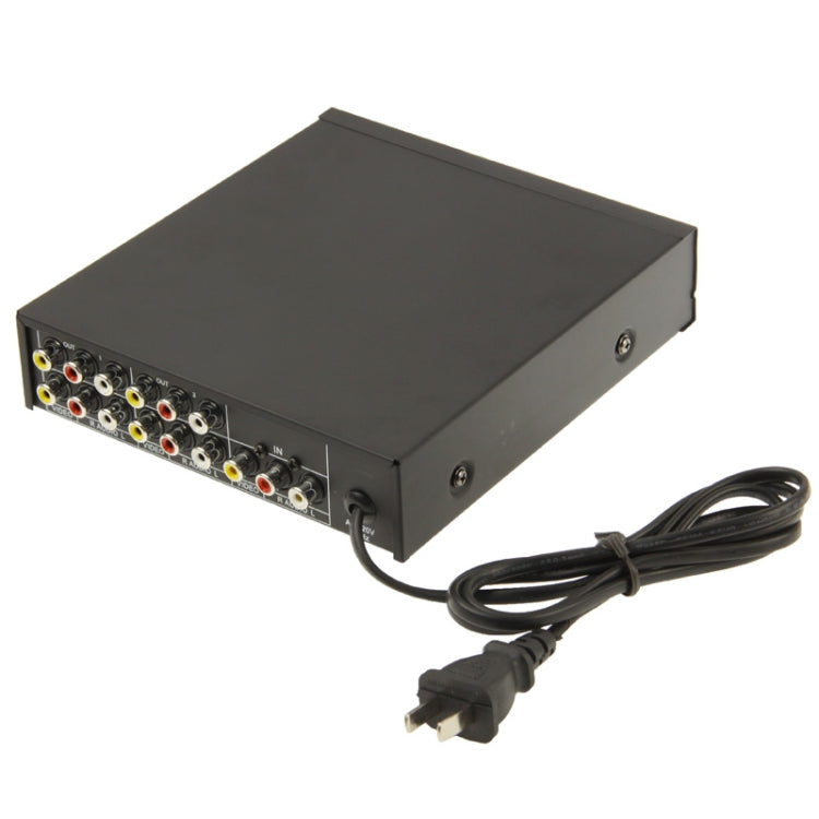 4 Way Audio Video AMP Splitter with Switch 1 Input 4 Outputs (JM-VA104)