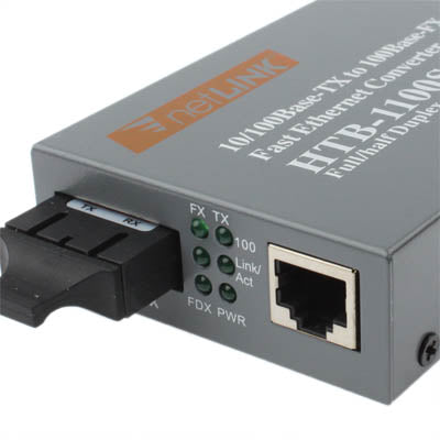 Transceptor de fibra Fast Ethernet monomodo