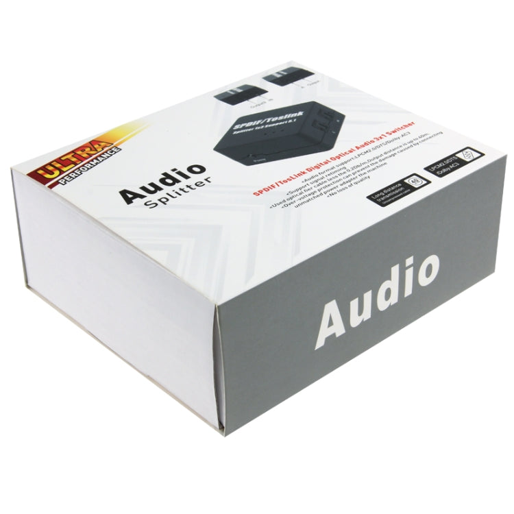SPDIF / TOSLINK Power Adapter 1X3 Digital Optical Audio Splitter Amplifier Supports 5.1