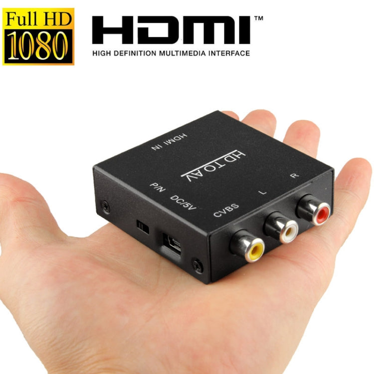 HDV-M610 Mini Size Full HD 1080P HDMI to AV/CVBS Video Converter Adapter (Black)