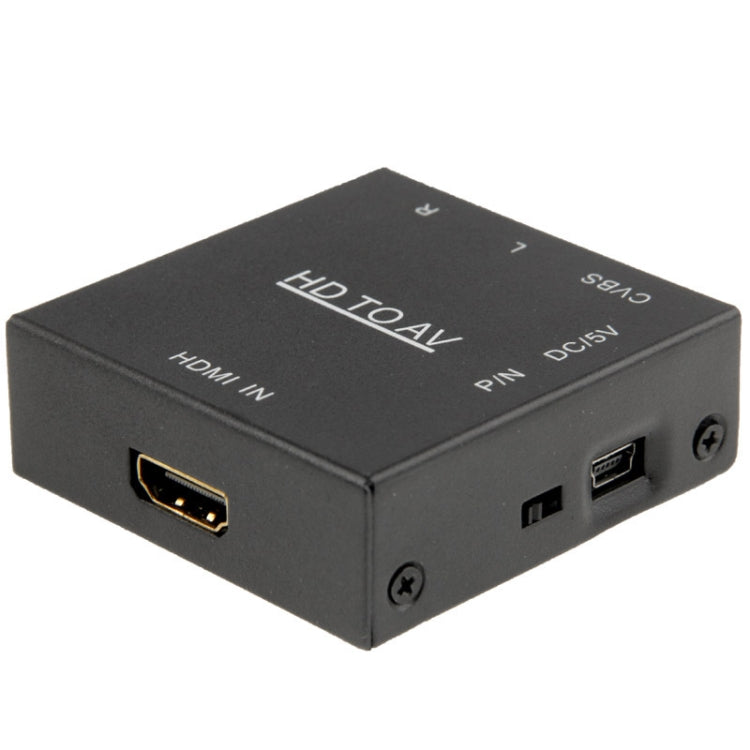 Adaptador convertidor de video HDV-M610 Mini tamaño Full HD 1080P HDMI a AV / CVBS (Negro)