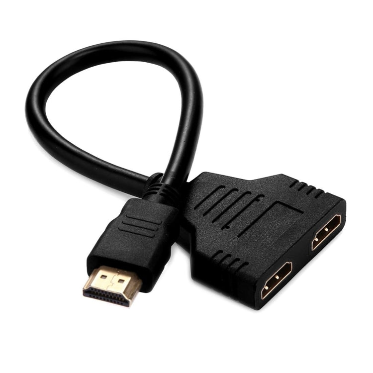 30cm 1080P HDMI mâle vers femelle 2 en 1 2 câble adaptateur convertisseur répartiteur