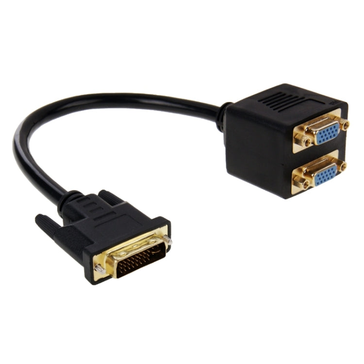 Câble répartiteur 24+5 broches DVI mâle vers 2 VGA femelle 30 cm (noir)