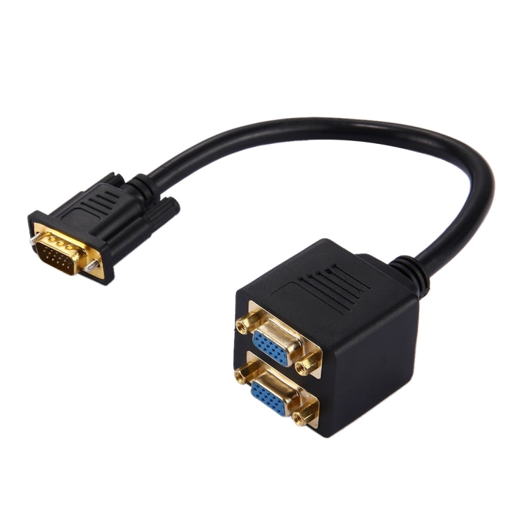 Câble répartiteur VGA mâle vers 2 VGA femelle 30 cm (Noir)
