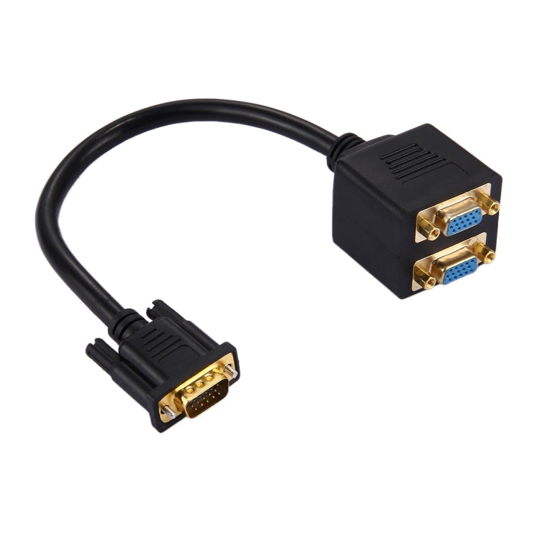 Câble répartiteur VGA mâle vers 2 VGA femelle 30 cm (Noir)