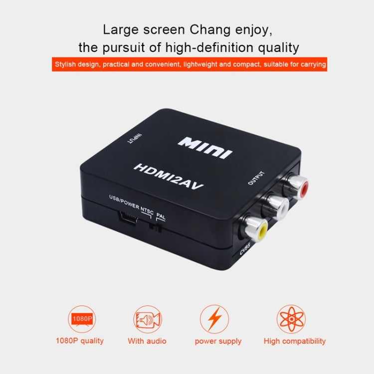 Adaptateur de convertisseur vidéo Mini HD HDMI vers AV/CVBS VK-126