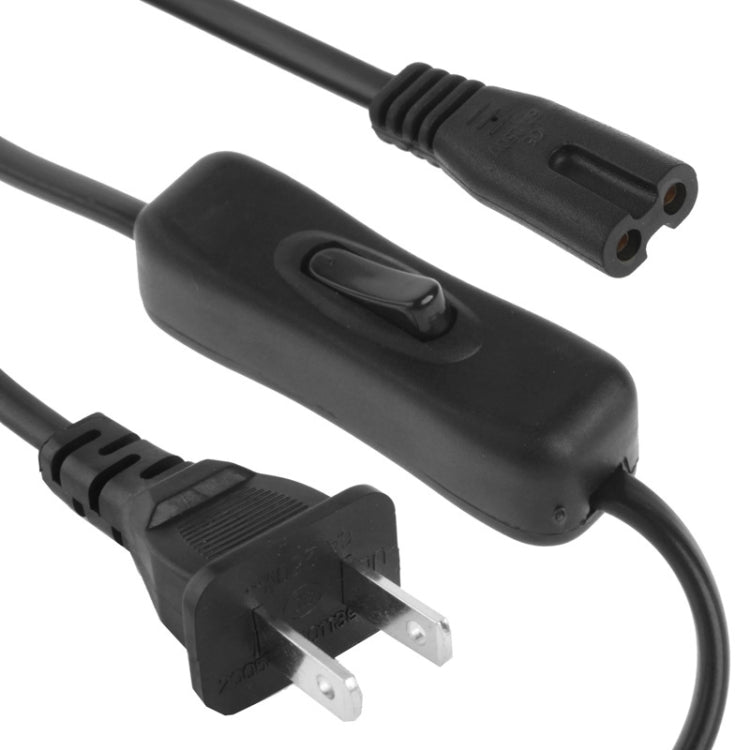 US Style 2 Pin AC Power Cord With Switch 304 Length: 1.5m (Black)