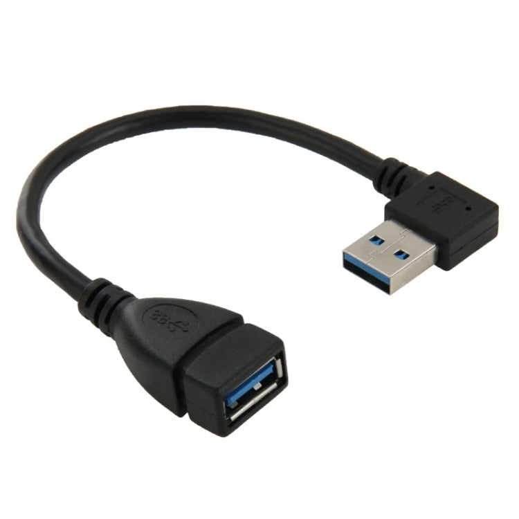 Cable de extensión USB 3.0 en ángulo recto de 90 grados Cable adaptador Macho a Hembra longitud: 18 cm