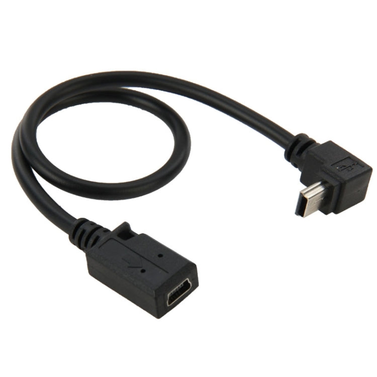 Cable adaptador Mini USB Macho a Mini USB Hembra de 90 grados longitud: 28 cm