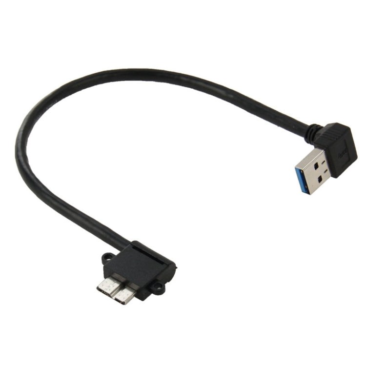 Data Cable USB 3.0 to Micro 3.0 90 degrees for Galaxy Note III / N9000 length: 26 cm