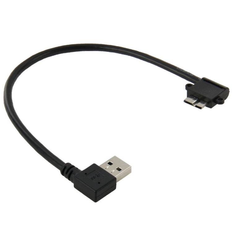 Câble de données Micro 3.0 à angle droit de 26 cm à 90 degrés USB 3.0 à 90 degrés pour Galaxy Note III / N9000