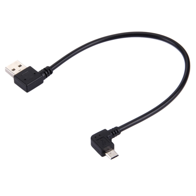 27cm 90 Degree Left Angled Micro USB to 90 Degree Left Angled USB Charging / Data Cable For Galaxy Huawei Xiaomi LG HTC and other Smartphones