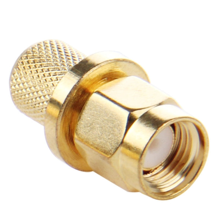 10 Pieces Gold Plated RP-SMA Male Plug Crimp RF Connector Adapter