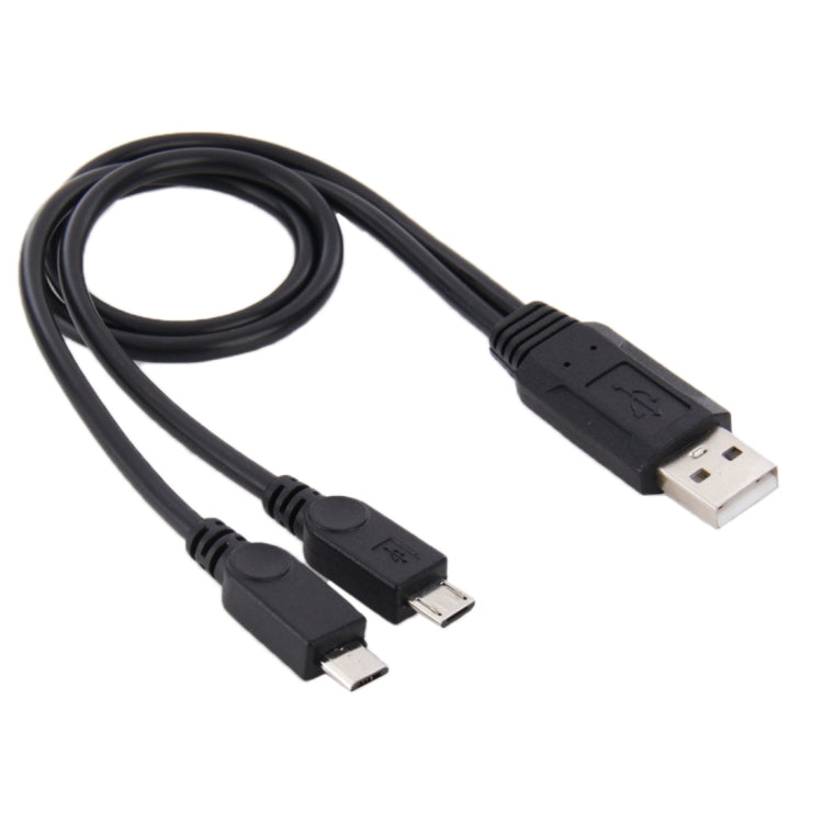 USB 2.0 Male to 2 Micro USB Male cable length: about 30 cm