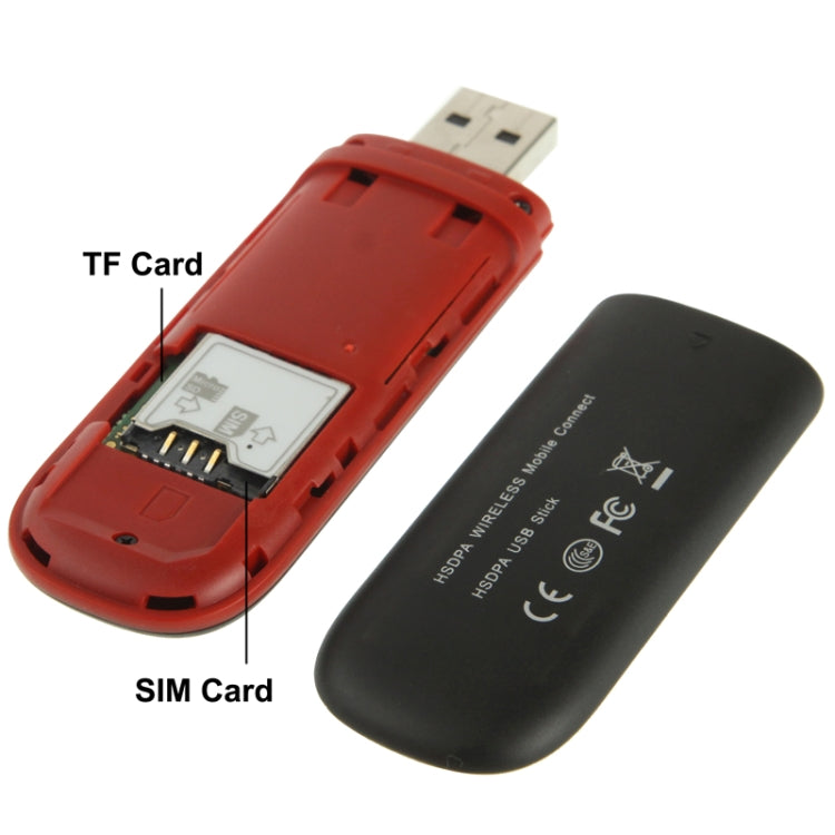 7.2Mbps HSDPA 3G USB 2.0 Modem sans fil / Clé USB HSDPA Prise en charge Carte TF Livraison de signe aléatoire