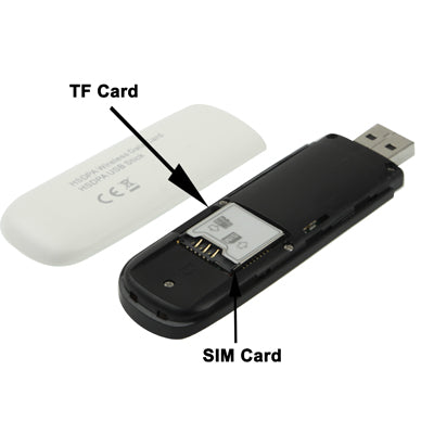 Módem Inalámbrico HSDPA 3G USB 2.0 de 7.2Mbps con ranura Para Tarjeta TF entrega aleatoria de Señales (Blanco)