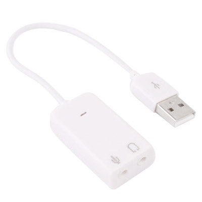 Adaptador de sonido USB 2.0 de 7.1 canales Plug and Play (Blanco)