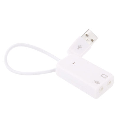 Adaptador de sonido USB 2.0 de 7.1 canales Plug and Play (Blanco)