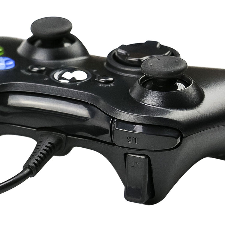 USB 2.0 Wired Controller Gamepad For Xbox 360 Plug and Play Cable Length: 2.5m (Black)