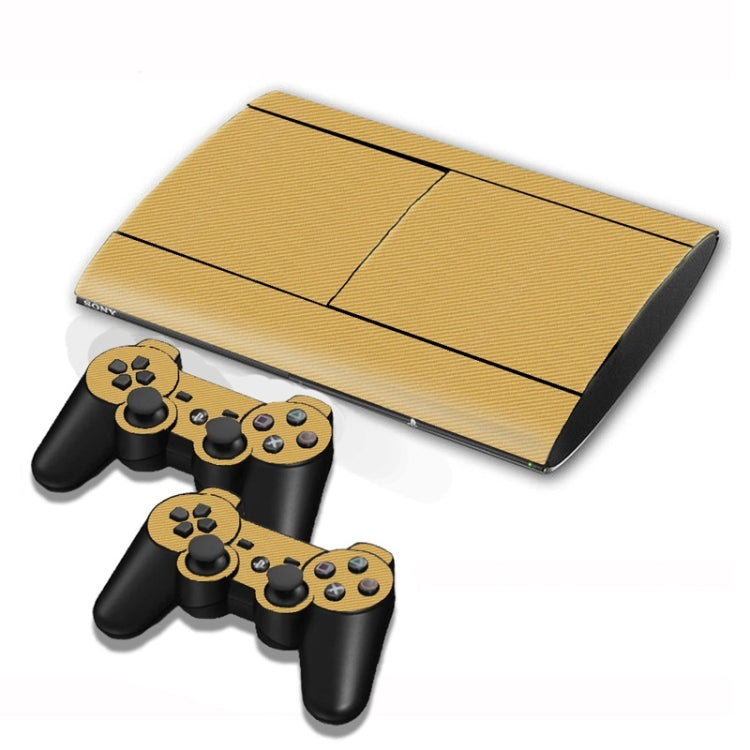 Adhesivos con textura de fibra de carbono Para Consola de Juegos PS3 (dorado)